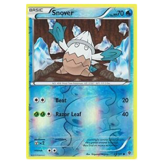 Pokemon - Black & White - Plasma Blast - (Reverse Holo) Snover - 25/101