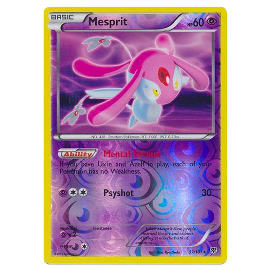 Pokemon - Black & White - Plasma Blast - (Reverse Holo) Mesprit - 37/101