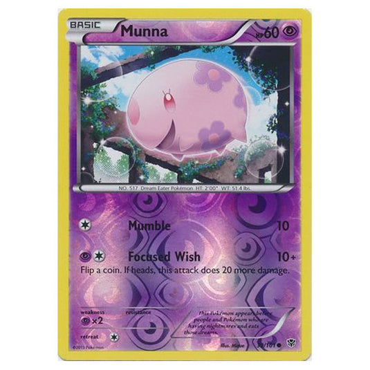 Pokemon - Black & White - Plasma Blast - (Reverse Holo) Munna - 39/101