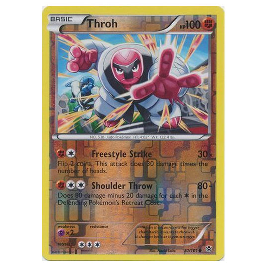 Pokemon - Black & White - Plasma Blast - (Reverse Holo) Throh - 51/101