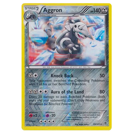 Pokemon - Black & White - Plasma Blast - (Reverse Holo) Aggron - 59/101
