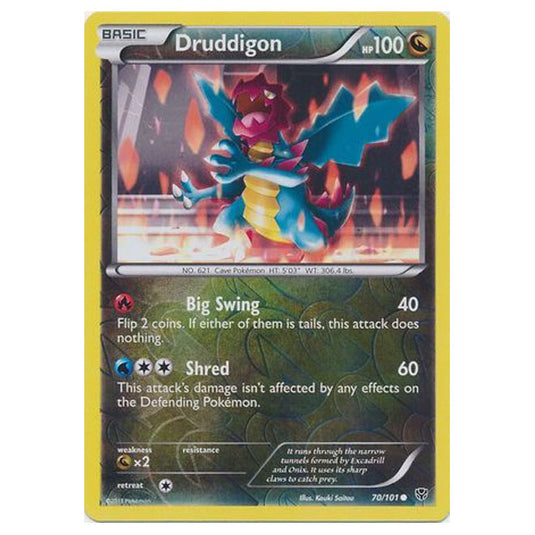 Pokemon - Black & White - Plasma Blast - (Reverse Holo) Druddigon - 70/101