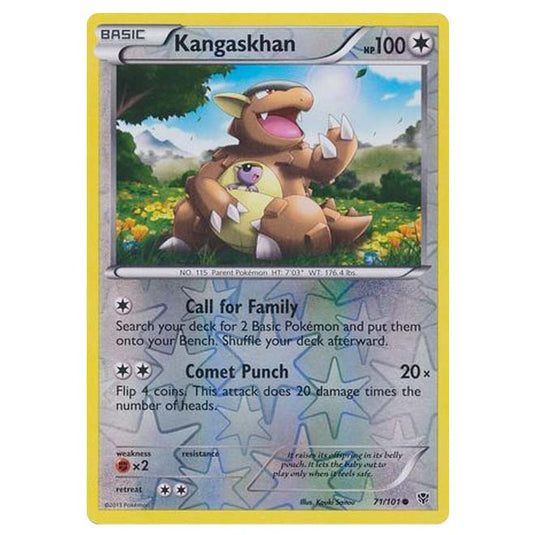 Pokemon - Black & White - Plasma Blast - (Reverse Holo) Kangaskhan - 71/101