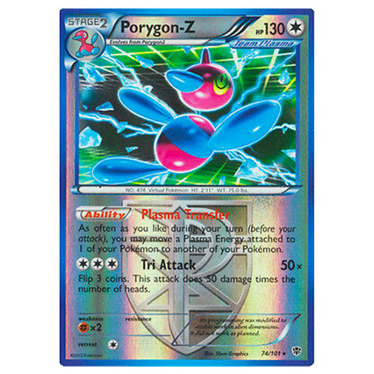 Pokemon - Black & White - Plasma Blast - (Reverse Holo) Porygon - 72/101