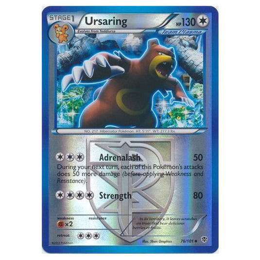 Pokemon - Black & White - Plasma Blast - (Reverse Holo) Ursaring - 76/101