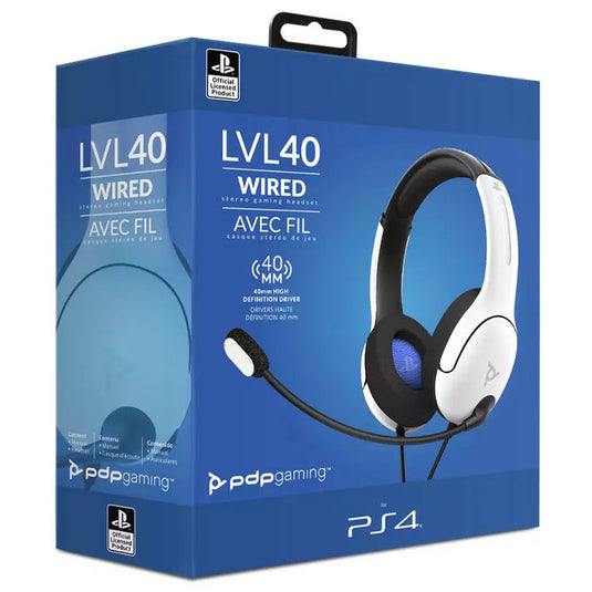 PDP Gaming - LVL40 Stereo PS5, PS4 & PC Headset - White