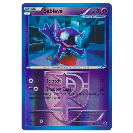 Pokemon - Black & White - Plasma Freeze - (Reverse Holo) Sableye - 49/116