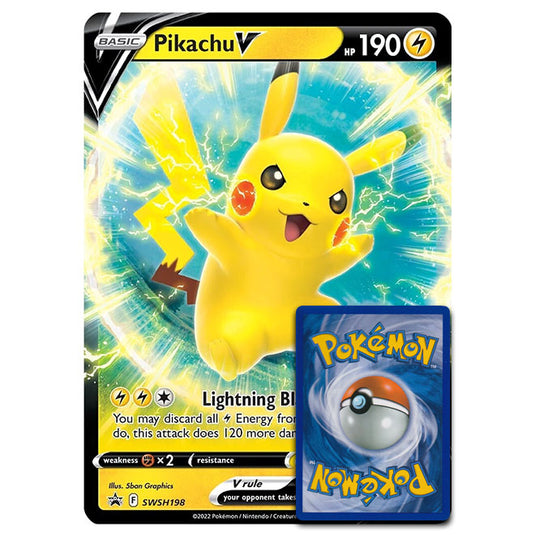 Pokemon - Sword & Shield - SWSH Black Star Promos - Pikachu V - Oversized Promo Card - SWSH198