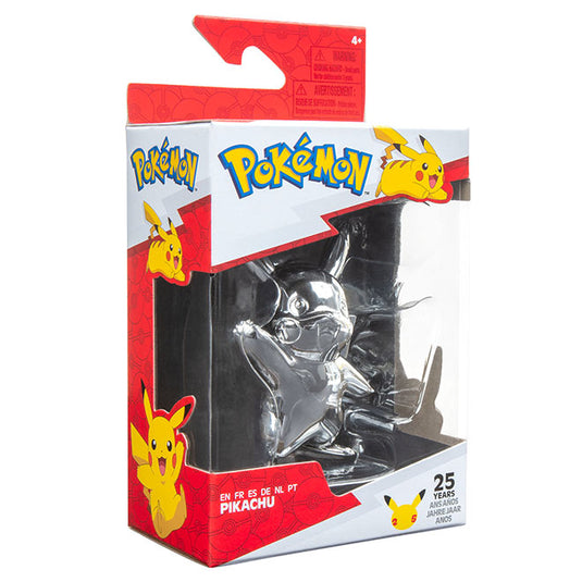Pokemon - 25th Celebration - 3 Inch Silver Pikachu Figure