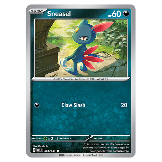 Sneasel 061 card from the Pokemon set Prismatic Evolutions
