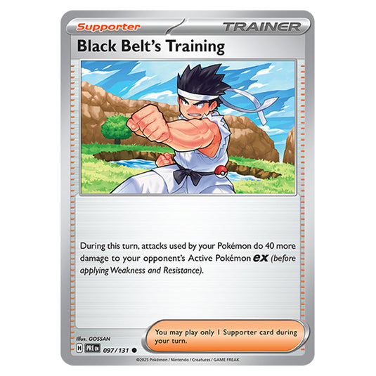 Black Belt's Training 097 card from the Pokemon set Prismatic Evolutions