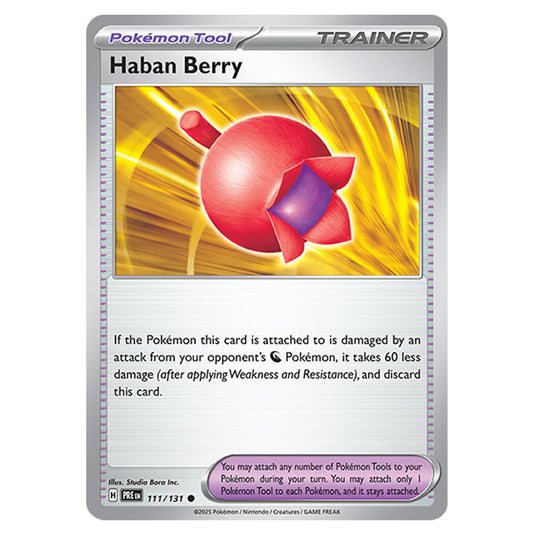 Haban Berry 111 card from the Pokemon set Prismatic Evolutions