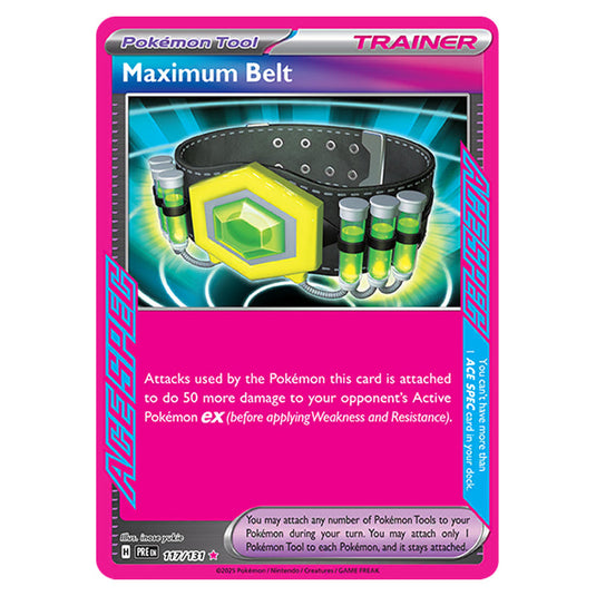 Maximum Belt 117 card from the Pokemon set Prismatic Evolutions