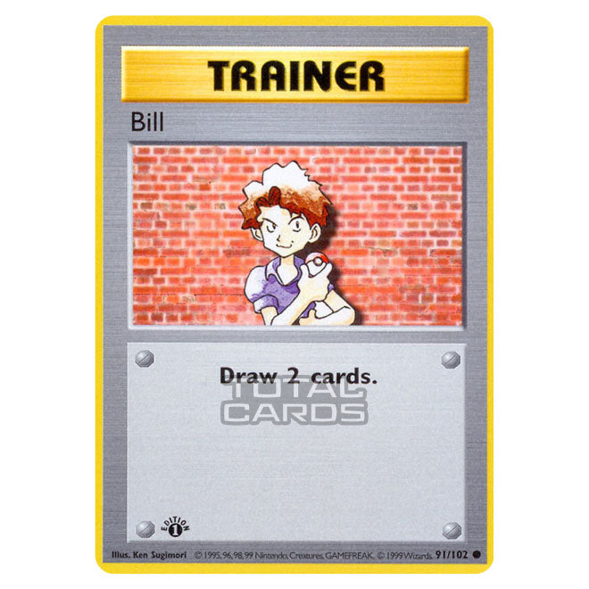 bill trainer pokemon card No rarity PSA 10 MBA Silver Sticker Bill (Japanese: Masaki) A man of many feats; invented the Storage System and also helped create all of its successor systems Ken Sugimori Base Set Singles Over the Brick Pokmon
