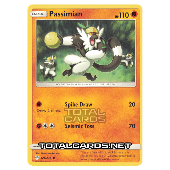 Pokemon - Sun & Moon - Cosmic Eclipse - Passimian - 125/236 Pokemon - Sun & Moon - Cosmic Eclipse - Passimian - 125/236