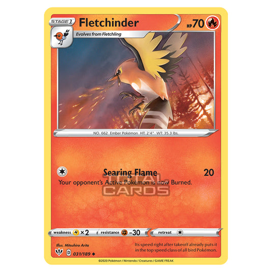 Pokemon - Sword & Shield - Darkness Ablaze - Fletchinder - 031/189