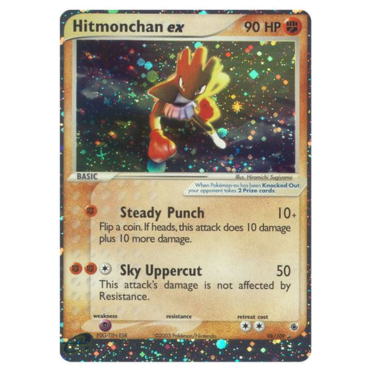 Hitmonchan ex 98 card from the Pokemon set Ruby & Sapphire