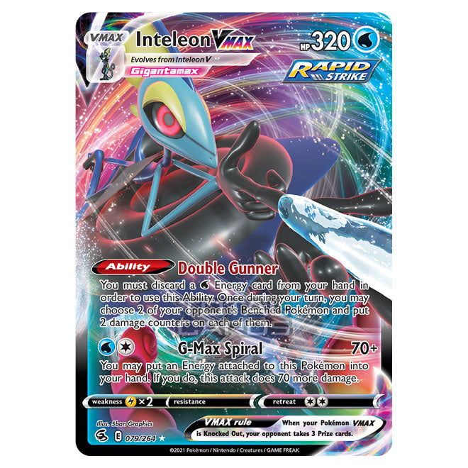 Pokemon - Sword & Shield - Fusion Strike - Inteleon VMAX - 079/264 Pokemon - Sword & Shield - Fusion Strike - Inteleon VMAX - 079/264