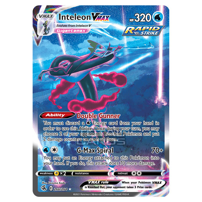 gigantamax inteleon pokemon card Pokemon - Sword & Shield - Fusion Strike - Inteleon VMAX