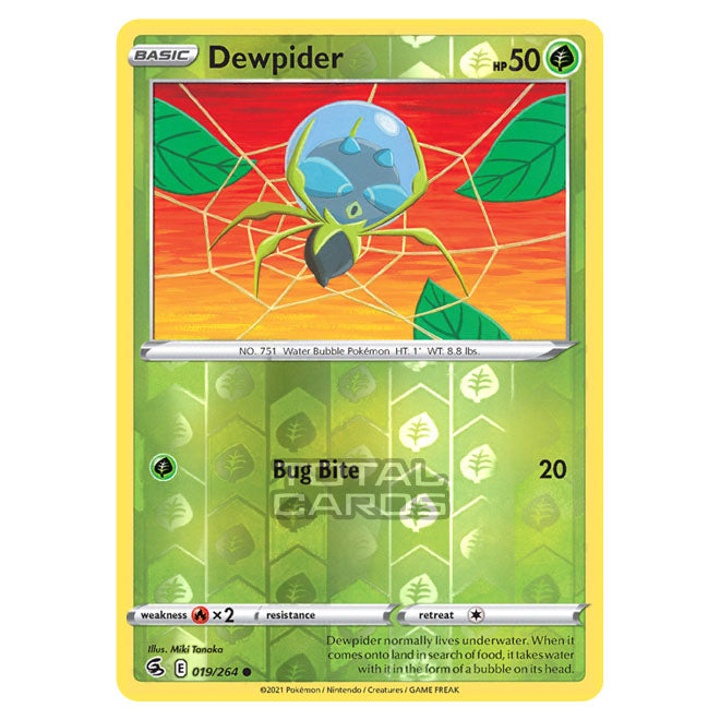 Pokemon - Sword & Shield - Fusion Strike - Dewpider - 019/264 - (Reverse  Holo)