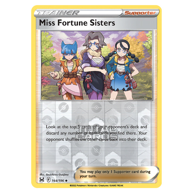 Pokemon - Sword & Shield - Lost Origin - Miss Fortune Sisters - 164/196 - (Reverse Holo) Pokemon - Sword & Shield - Lost Origin - Miss Fortune Sisters - 164/196 - (Reverse Holo)