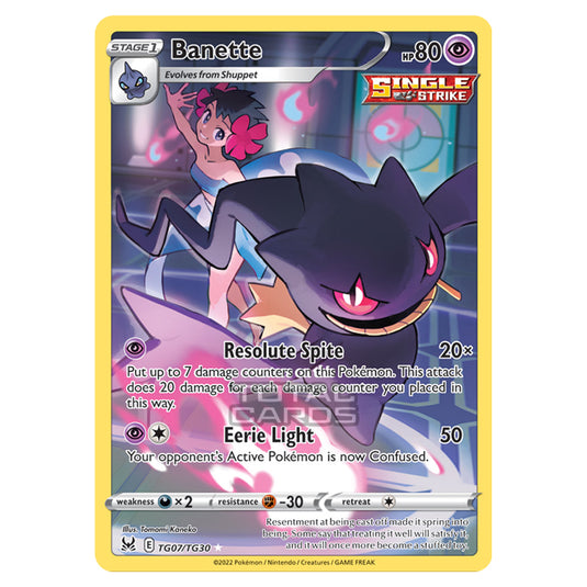 Pokemon - Sword & Shield - Lost Origin Trainer Gallery - Banette - TG07/30