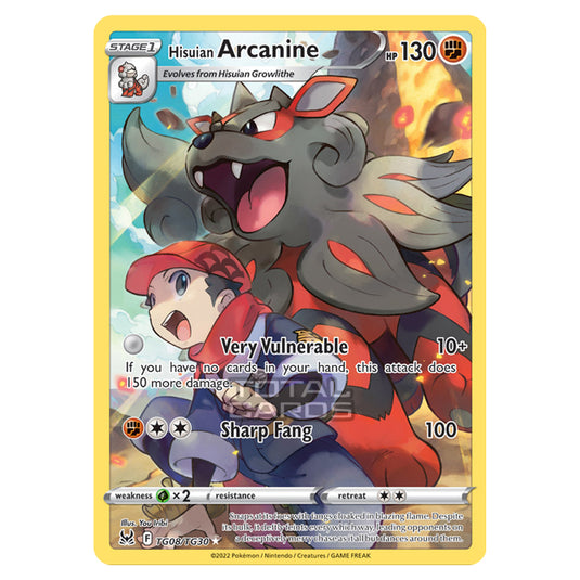 Pokemon - Sword & Shield - Lost Origin Trainer Gallery - Hisuian Arcanine - TG08/30