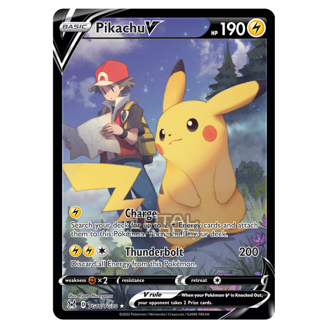 pokemon card tg16 tg30 TCG Lost Origin Trainer Gallery Pikachu v TG16/TG30 Holo Ultra Rare Ryota Murayama SWSH11 Pikachu V TG16/TG30 Rare Error