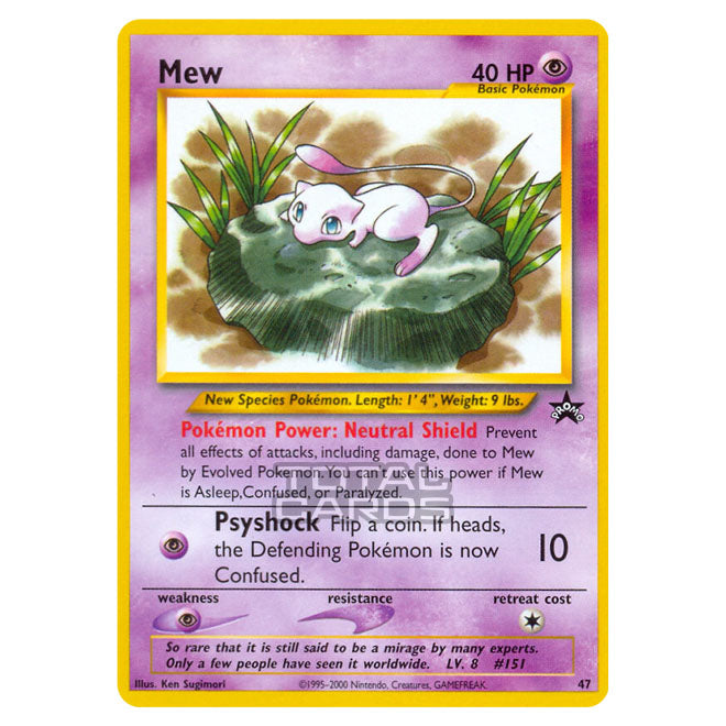 basic mew pokemon card value Wow. PSA 10 sells for over $26,000. I remember not buying a PSA 10 for $10,000 because I thought they would continue to print them. Worth the $26,000? variation to centering Mew - Expedition Base Set