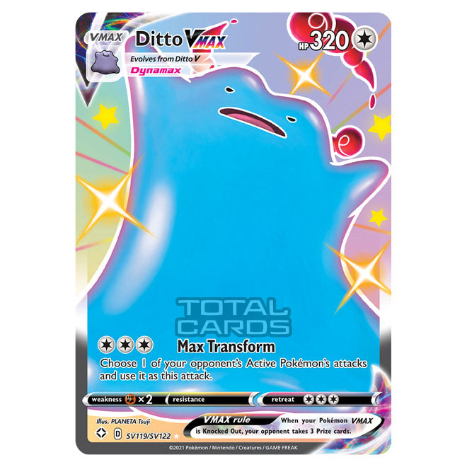 ditto vmax pokemon card CGC 9.5 Gem Mint 051/072 Encased in a durable acrylic holder to highlight the vibrant artwork of this fan Ditto VMAX SV119/SV122 Shining Fates