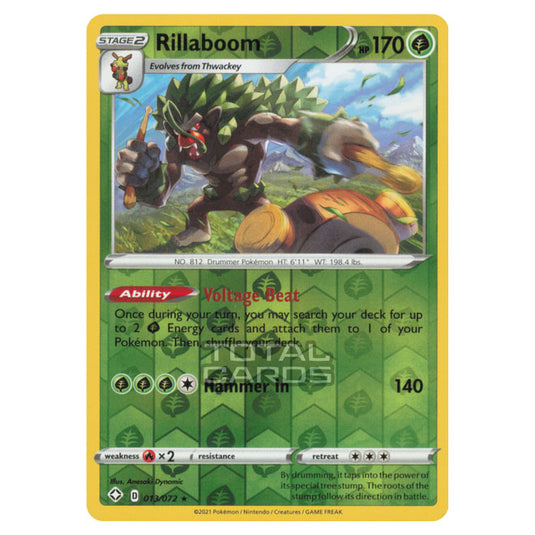 Pokemon - Sword & Shield - Shining Fates - Rillaboom - 013/72 - (Reverse Holo)