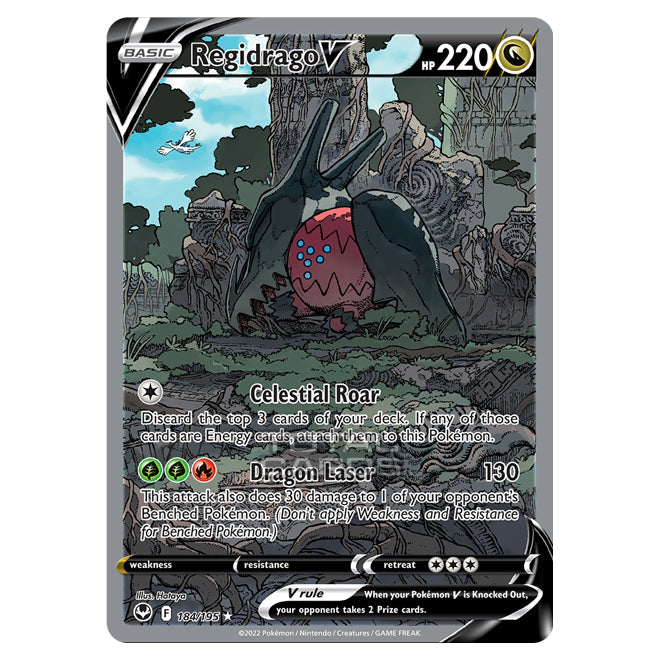 Pokemon - Sword & Shield - Silver Tempest - Regidrago V - 184/195 Pokemon - Sword & Shield - Silver Tempest - Regidrago V - 184/195