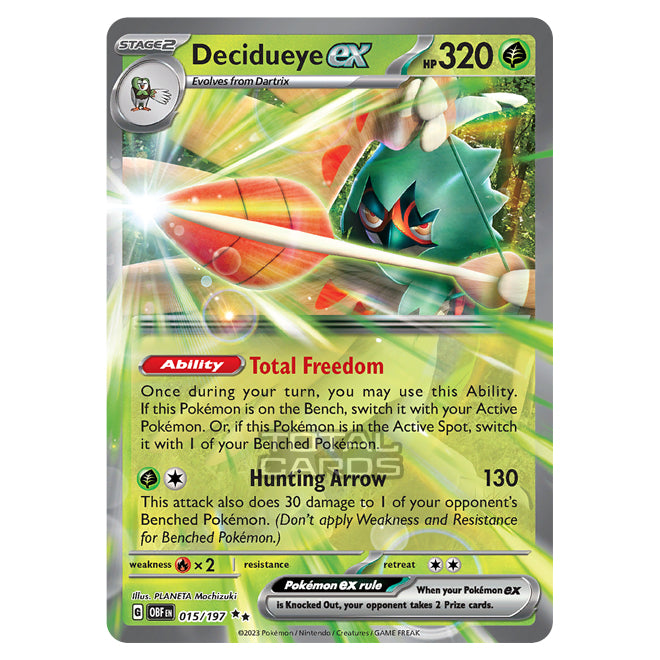 Pokemon - Scarlet & Violet - Obsidian Flames - Decidueye ex - 015/197 Pokemon - Scarlet & Violet - Obsidian Flames - Decidueye ex - 015/197