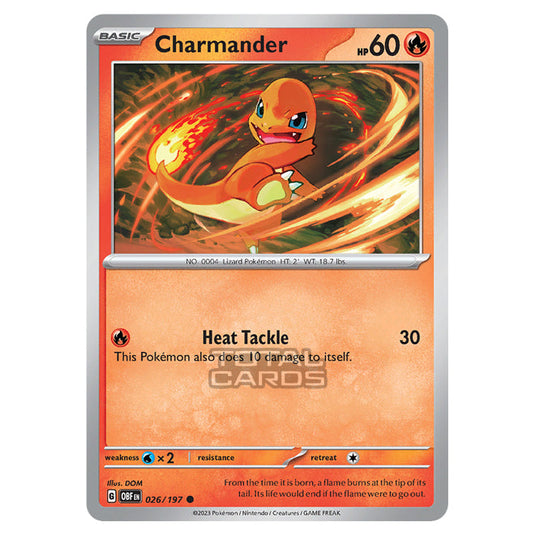 Pokemon - Scarlet & Violet - Obsidian Flames - Charmander (Holo) - 026/197