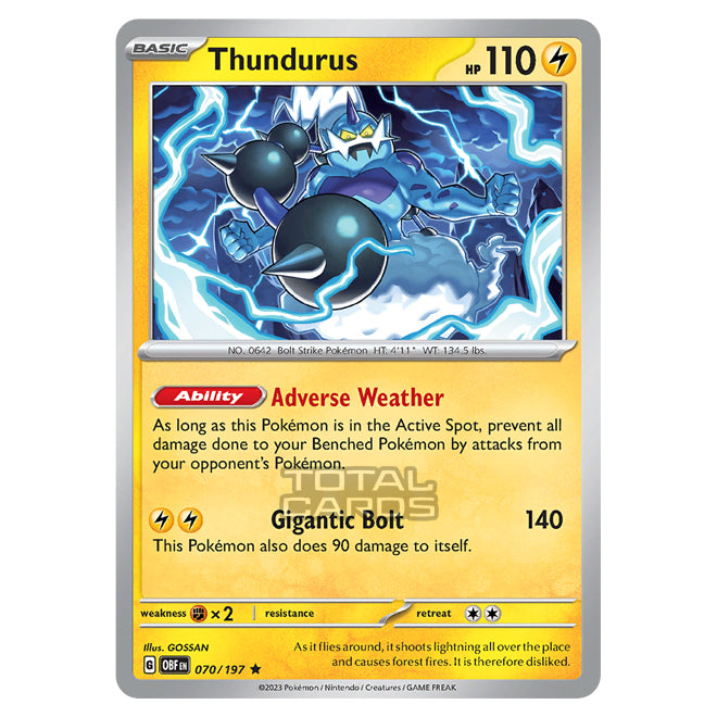 Pokemon - Scarlet & Violet - Obsidian Flames - Thundurus - 070/197 Pokemon - Scarlet & Violet - Obsidian Flames - Thundurus - 070/197