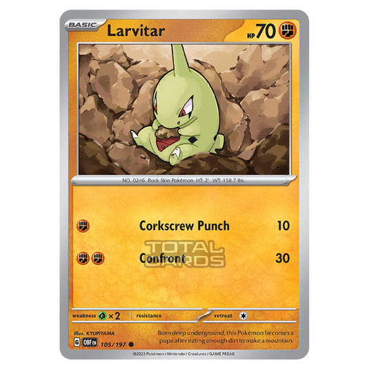 Pokemon - Scarlet & Violet - Obsidian Flames - Larvitar - 105/197 (Cosmo Holo)