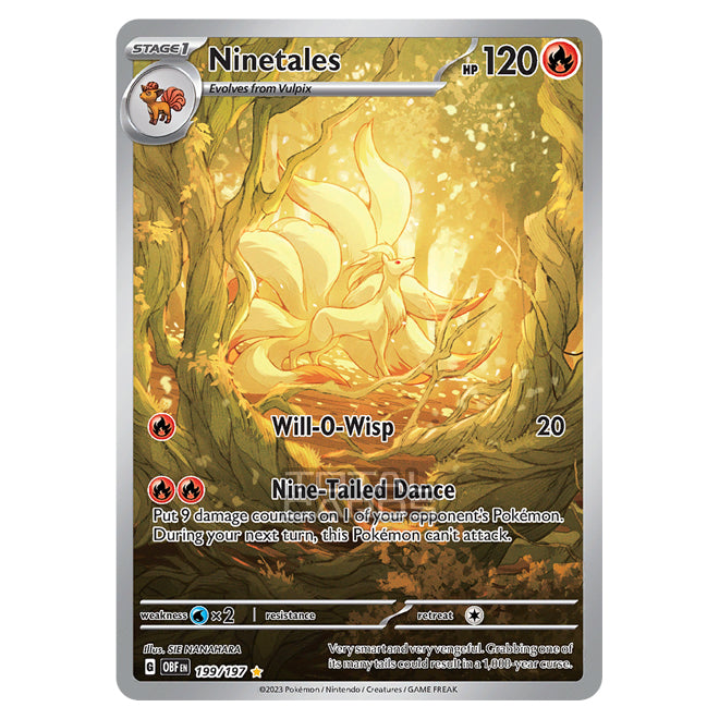 Pokemon - Scarlet & Violet - Obsidian Flames - Ninetales - 199/197 Pokemon - Scarlet & Violet - Obsidian Flames - Ninetales - 199/197