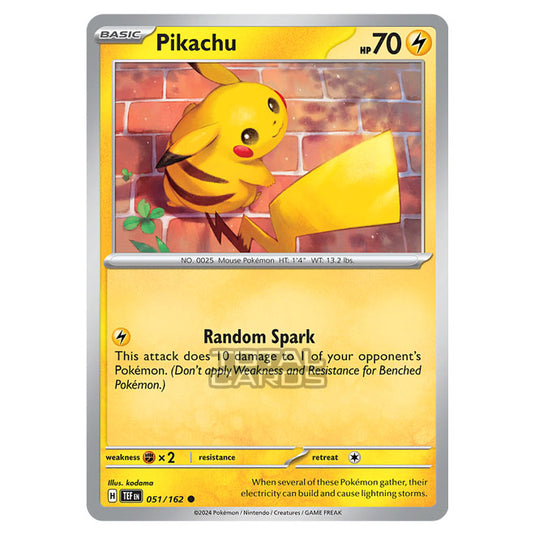 Pokemon - Scarlet & Violet - Temporal Forces - Pikachu - 051/162 (Cosmo Holo)