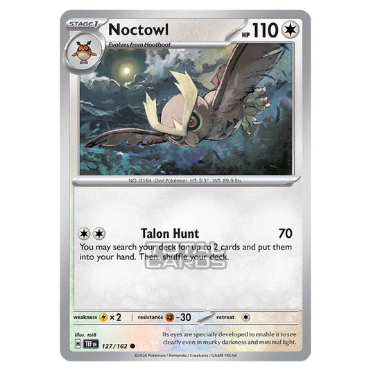 Pokemon - Scarlet & Violet - Temporal Forces - Noctowl - 127/162 (Cosmo Holo)