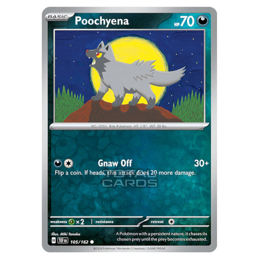 Pokemon - Scarlet & Violet - Temporal Forces - Poochyena - 105/162 - (Reverse Holo)