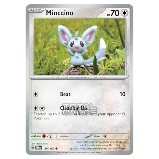 Pokemon - Scarlet & Violet - Temporal Forces - Minccino - 136/162 - (Reverse Holo)
