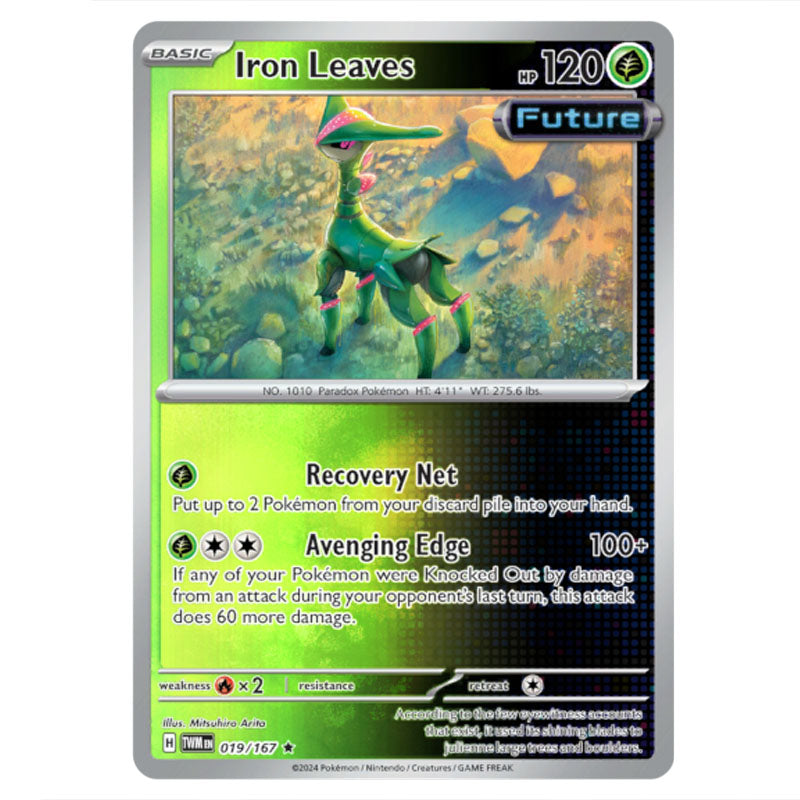 Pokemon - Scarlet & Violet - Twilight Masquerade - Iron Leaves - 019/167 - (Reverse Holo) Pokemon - Scarlet & Violet - Twilight Masquerade - Iron Leaves - 019/167 - (Reverse Holo)