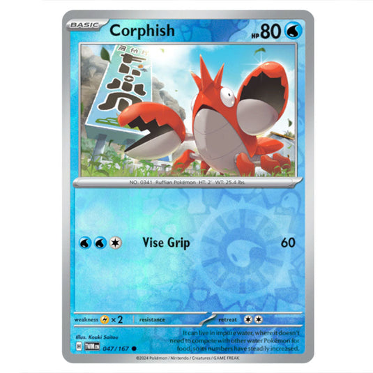 Pokemon - Scarlet & Violet - Twilight Masquerade - Corphish - 047/167 - (Reverse Holo)
