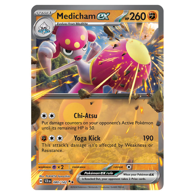 Pokemon - Scarlet & Violet - Stellar Crown - Medicham ex - 080/142 Pokemon - Scarlet & Violet - Stellar Crown - Medicham ex - 080/142