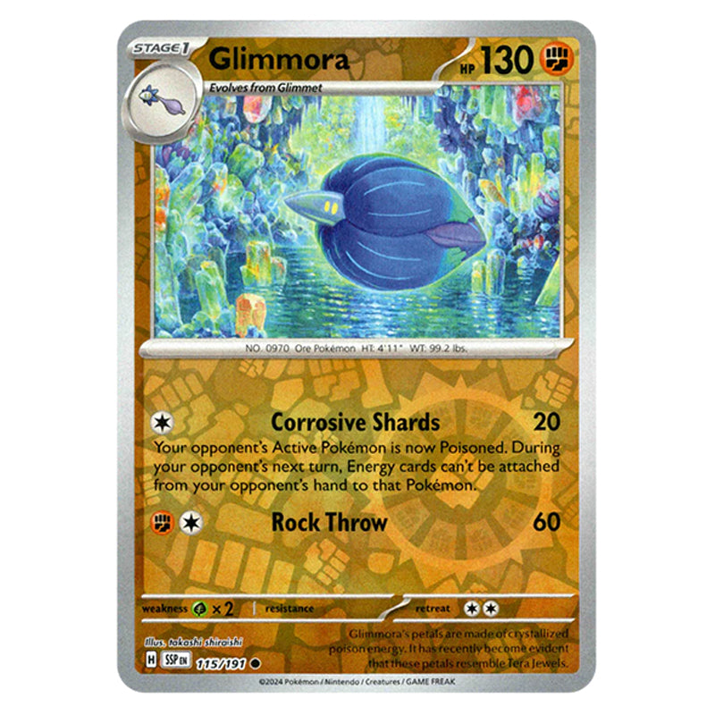 glimmora pokemon card price ex #218 Prices | Paldean Fates RarityCommon Hit Points130 HP Colorless Corrosive Shards (20) Your opponents Active Pokemon is now Poisoned Glimmora ex Pokemon Cards Price