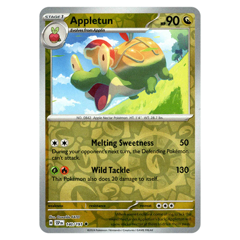 appletun pokemon card 023/192 Rare Reverse Holo Sword & Shield Rebel C Appletun | Rebel Clash |