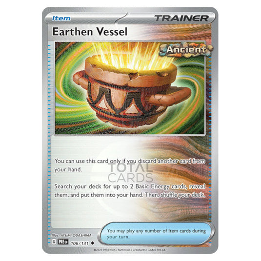 Earthen Vessel 106 Reverse Holo Poke Ball card from the Pokemon set Prismatic Evolutions