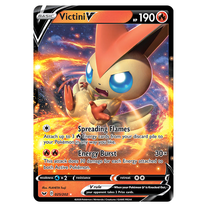 victini v pokemon card price 2021 Sword & Shield: Battle Styles #144/163 Holo (Full Art) Guide Fire / 190 / Basic Attack 1 Victini V 144/163 Battle Styles