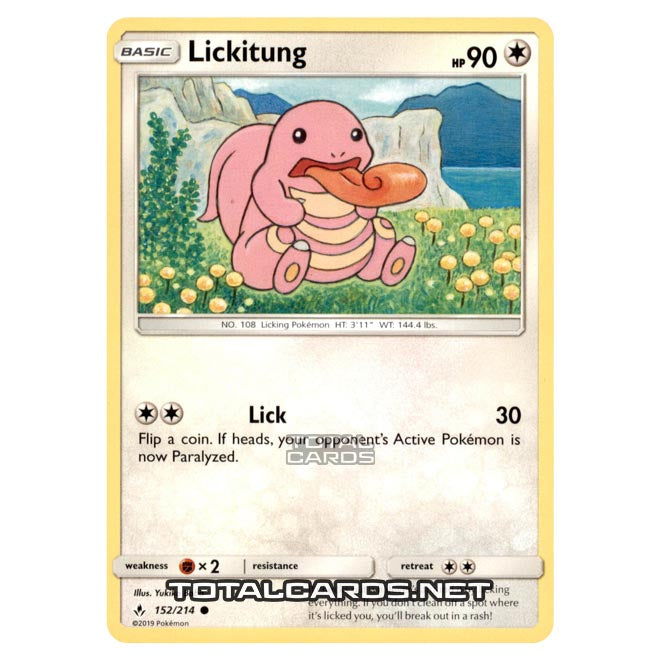 Pokemon - Sun & Moon - Unbroken Bonds - Lickitung - 152/214 Pokemon - Sun & Moon - Unbroken Bonds - Lickitung - 152/214