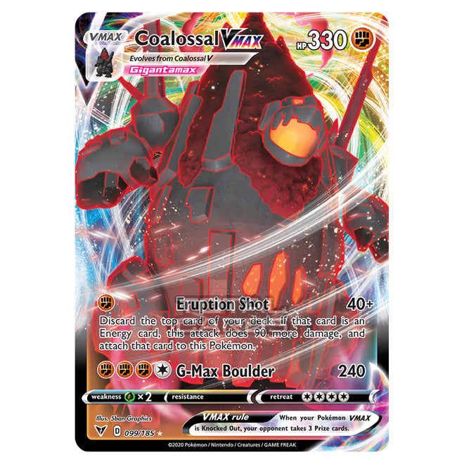 Pokemon - Sword & Shield - Vivid Voltage - Coalossal VMAX - 099/185 Pokemon - Sword & Shield - Vivid Voltage - Coalossal VMAX - 099/185